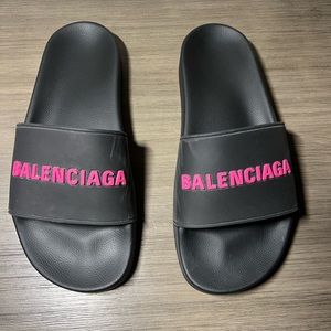 Balenciaga slides black with hot pink size 39 US 9